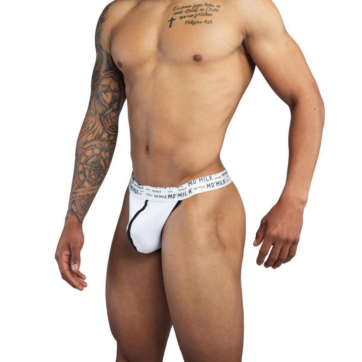 MO'MILK Breve White Men's G-String - XXL