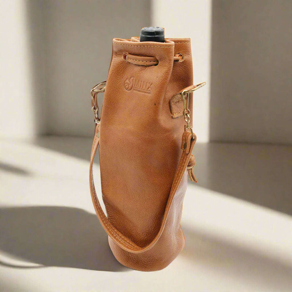 Vintage Leather Vino Wine Bottle holder