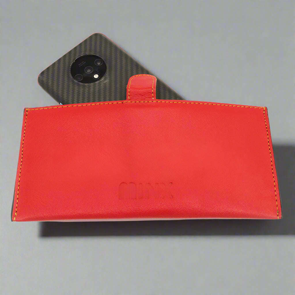 Sleek Red Leather Ladies Wallet