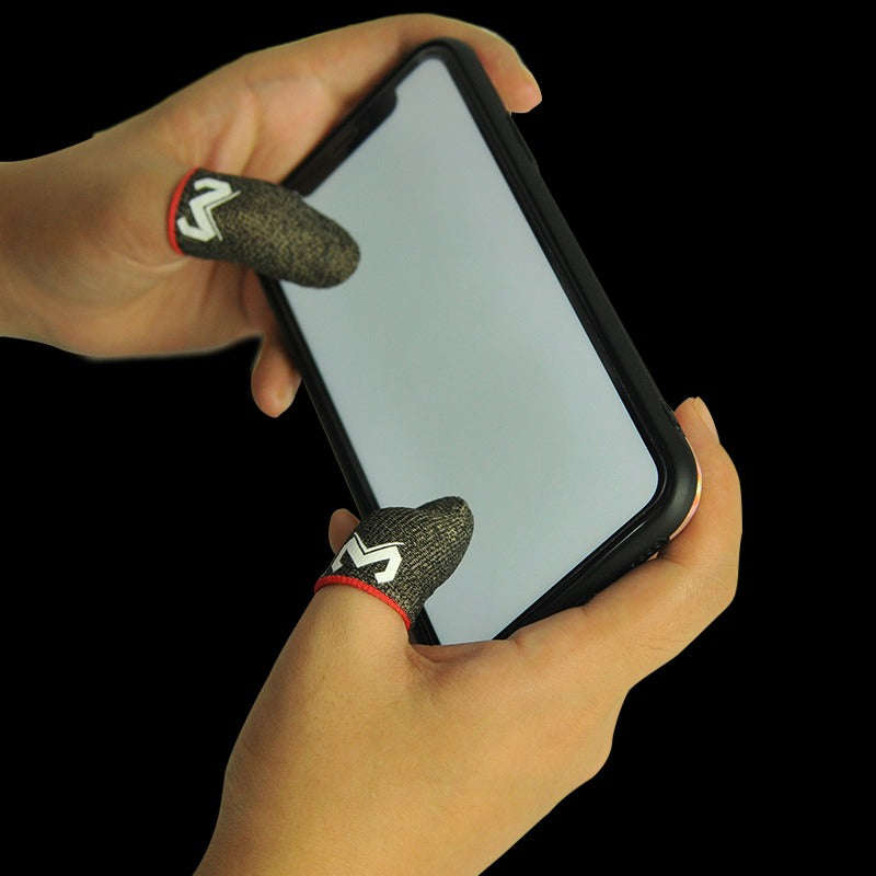 MEMO Anti Sweat Fiber Mobile Gaming Thumb Sleeves - Red and Black