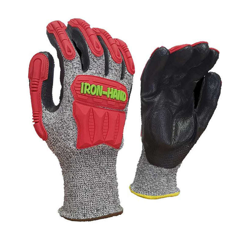 PIONEER SAFETY Gloves Maxmac Iron Hand 13G Shell Level 5 Cut Resistance TPR