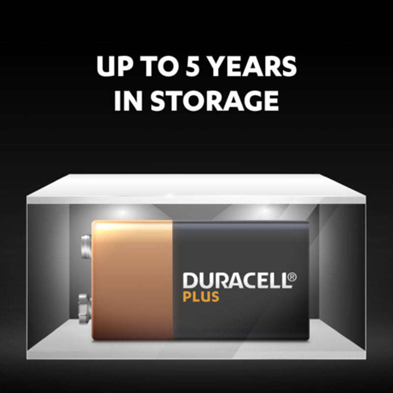 DURACELL Plus Battery 9v Rectangular ( Pack of 2 )