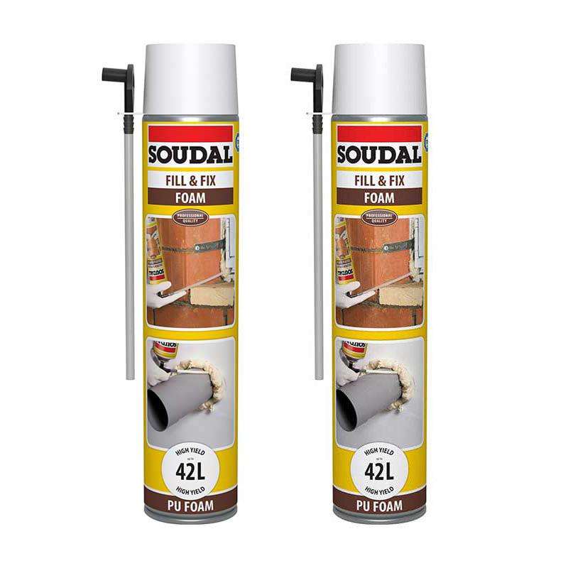 SOUDAL Fil and Fix Polyurethane Foam 500ml ( 2 Pack )