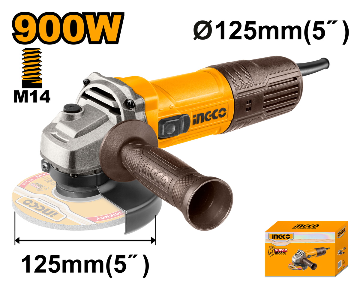 Ingco Angle Grinder 900W 125Mm