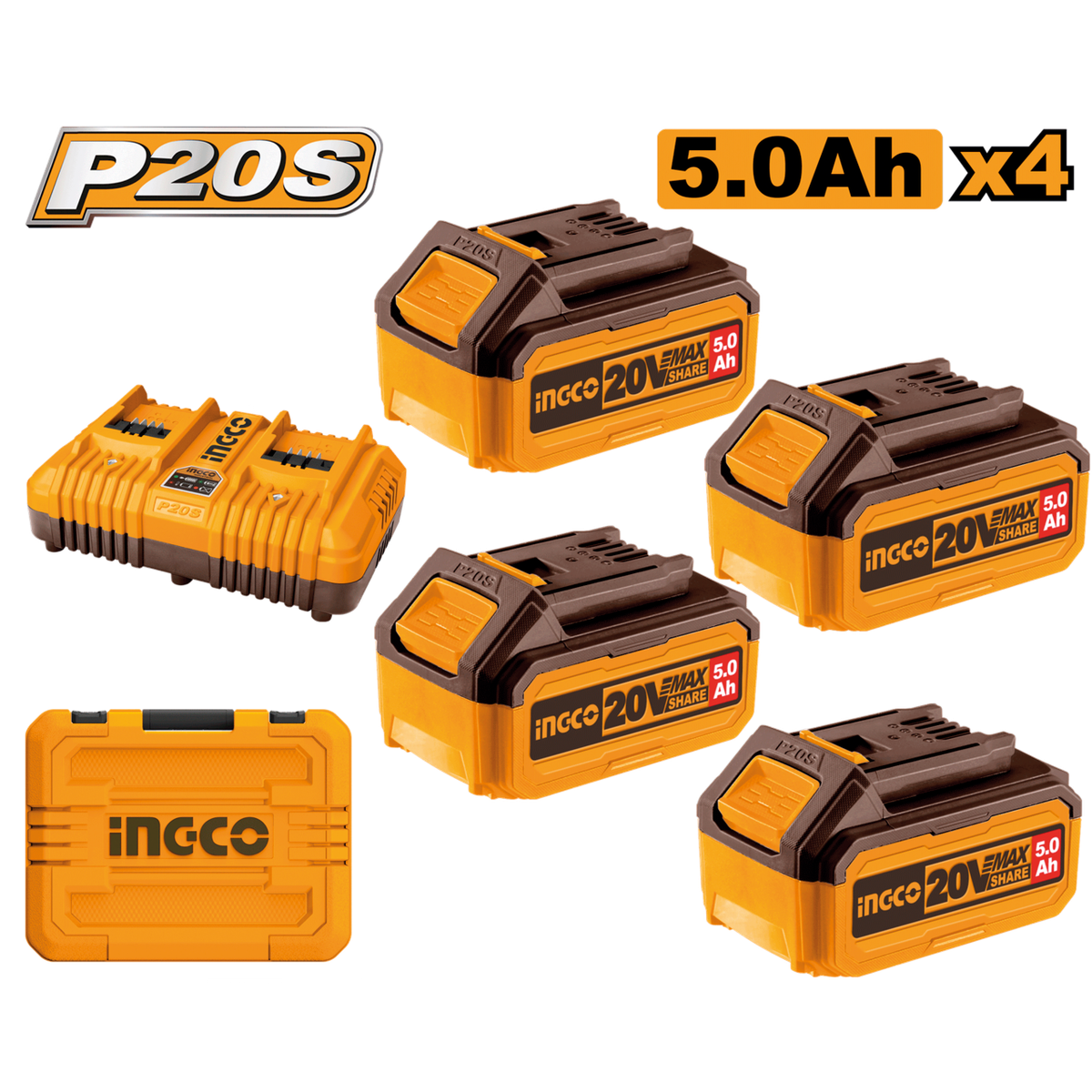 Ingco 20V Lithium-Ion Battery And Charger Kit