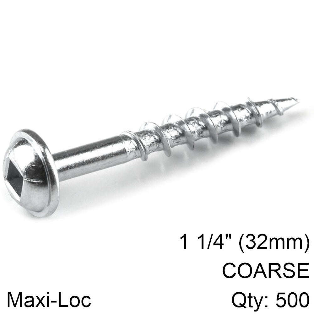 Kreg Kreg Zinc Pocket Hole Screws 32Mm 1.25' #8 Coarse Thread Mx Loc 500Ct DEFAULT TITLE
