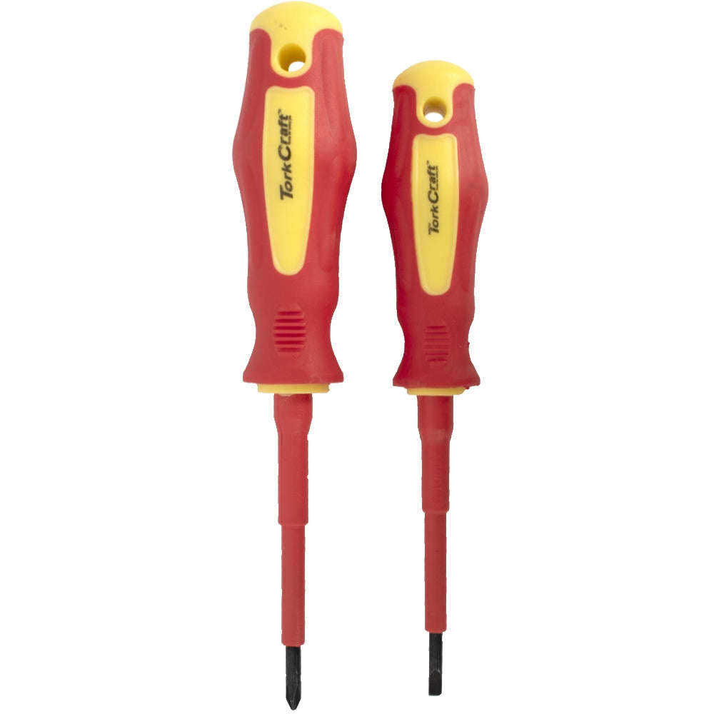 Tork Craft 2Pc Screwdriver Insulated Vde 3.5X75Mm Slotted & Ph1X80Mm -