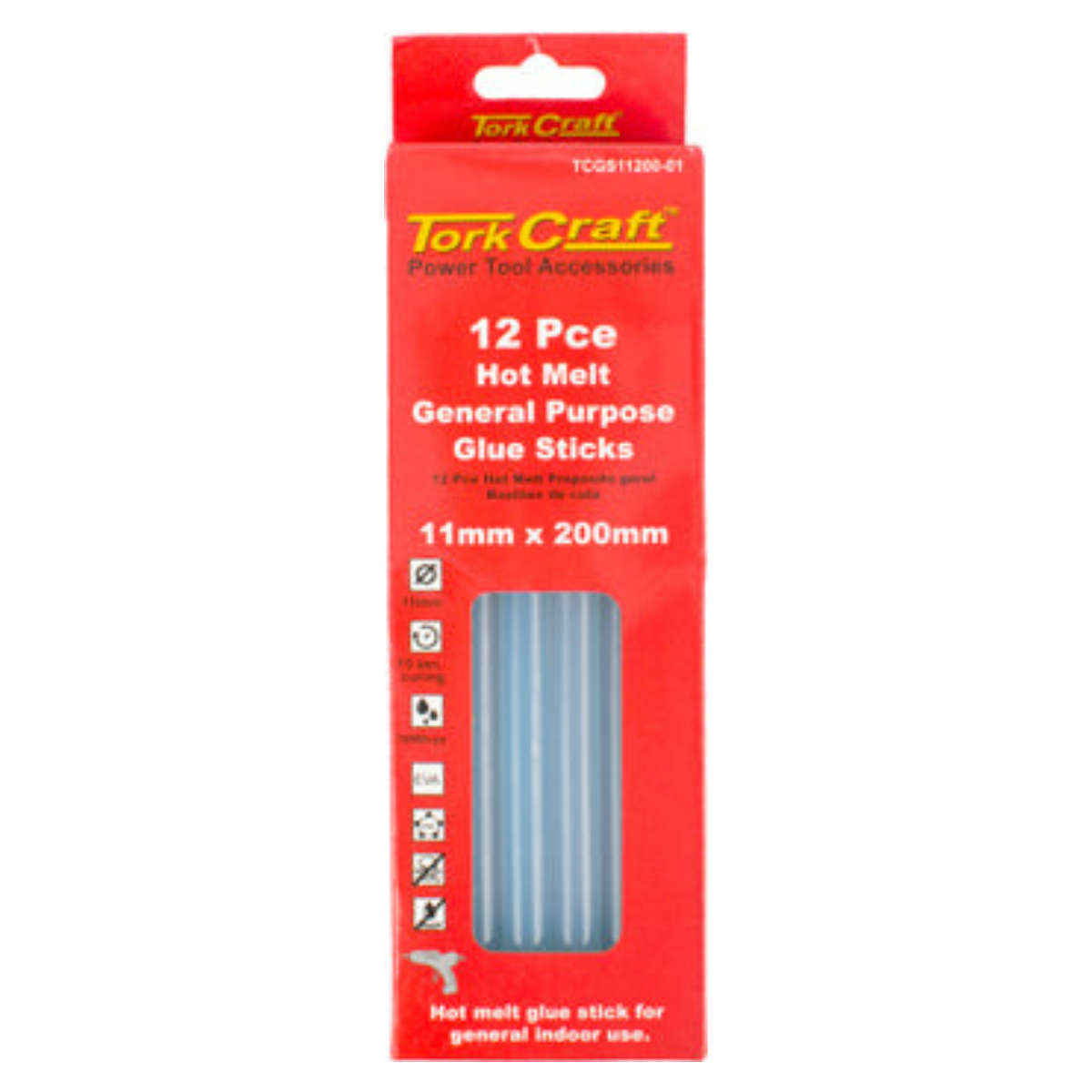 Tork Craft Glue Stick 11 X 200Mm 12Pc Hot Melt Gen. Purpose Eva 18000Cps