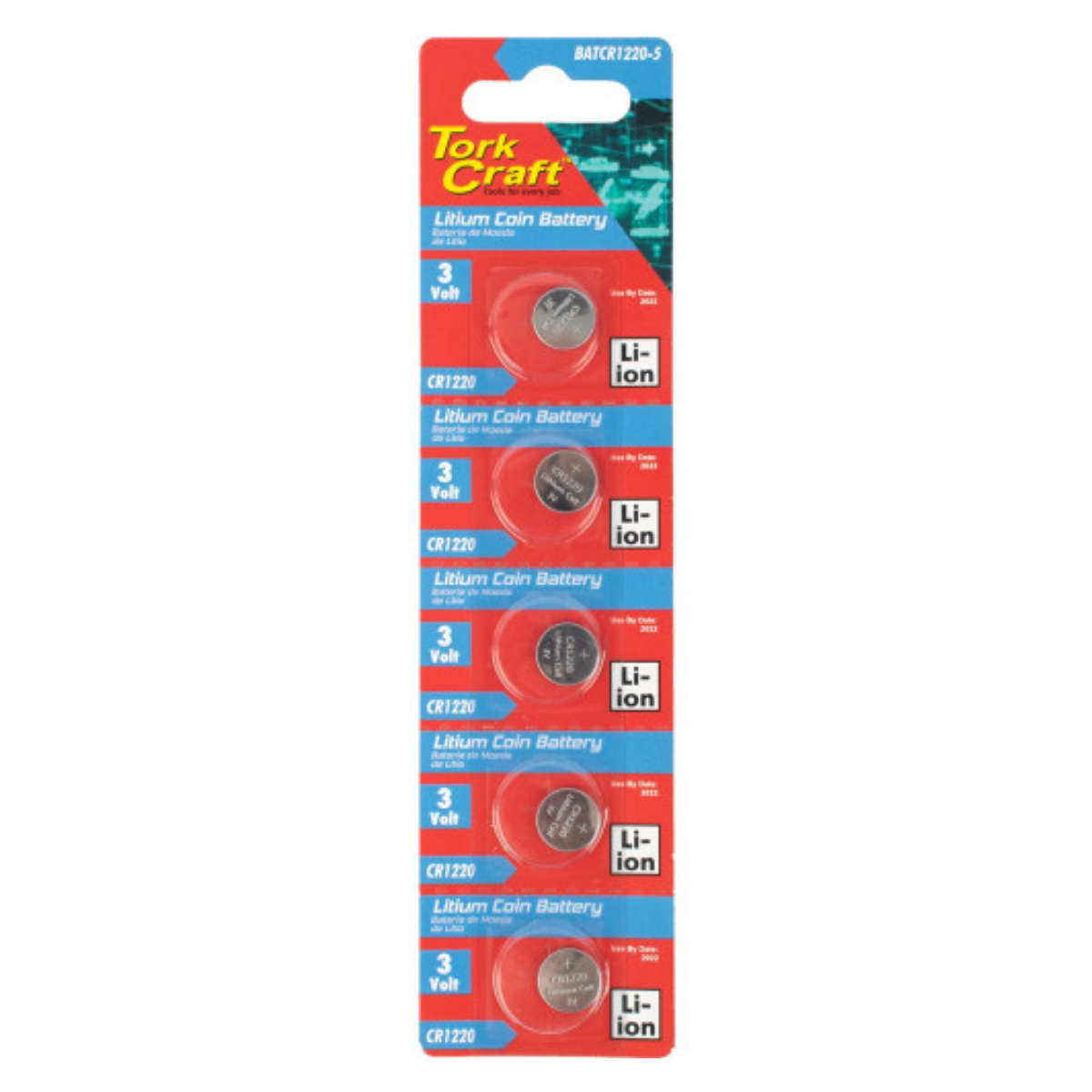 Tork Craft Cr1220 3V Lithium Coin Battery X5 Pack (Moq 20)