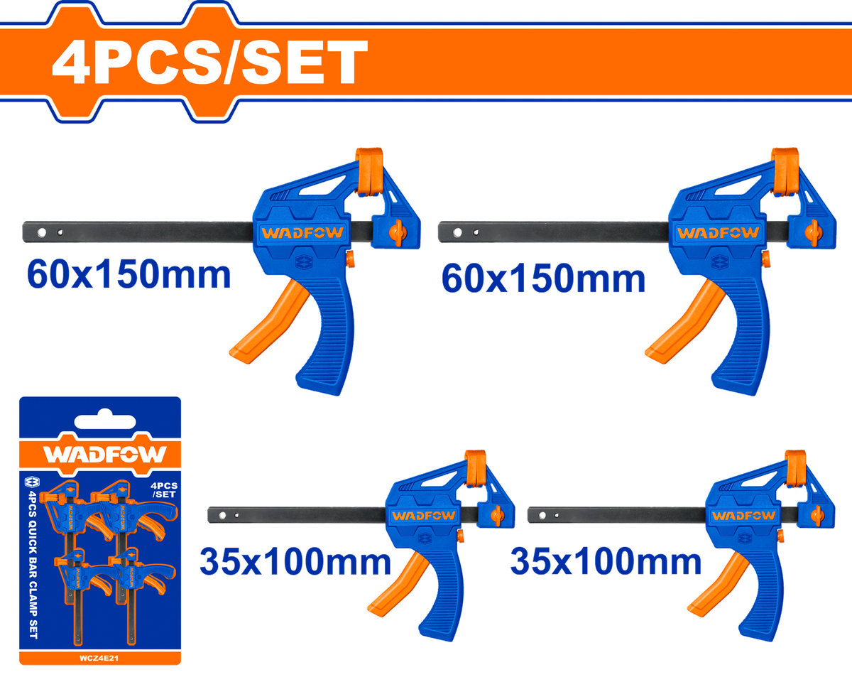 Wadfow Quick bar clamp set 4 Piece