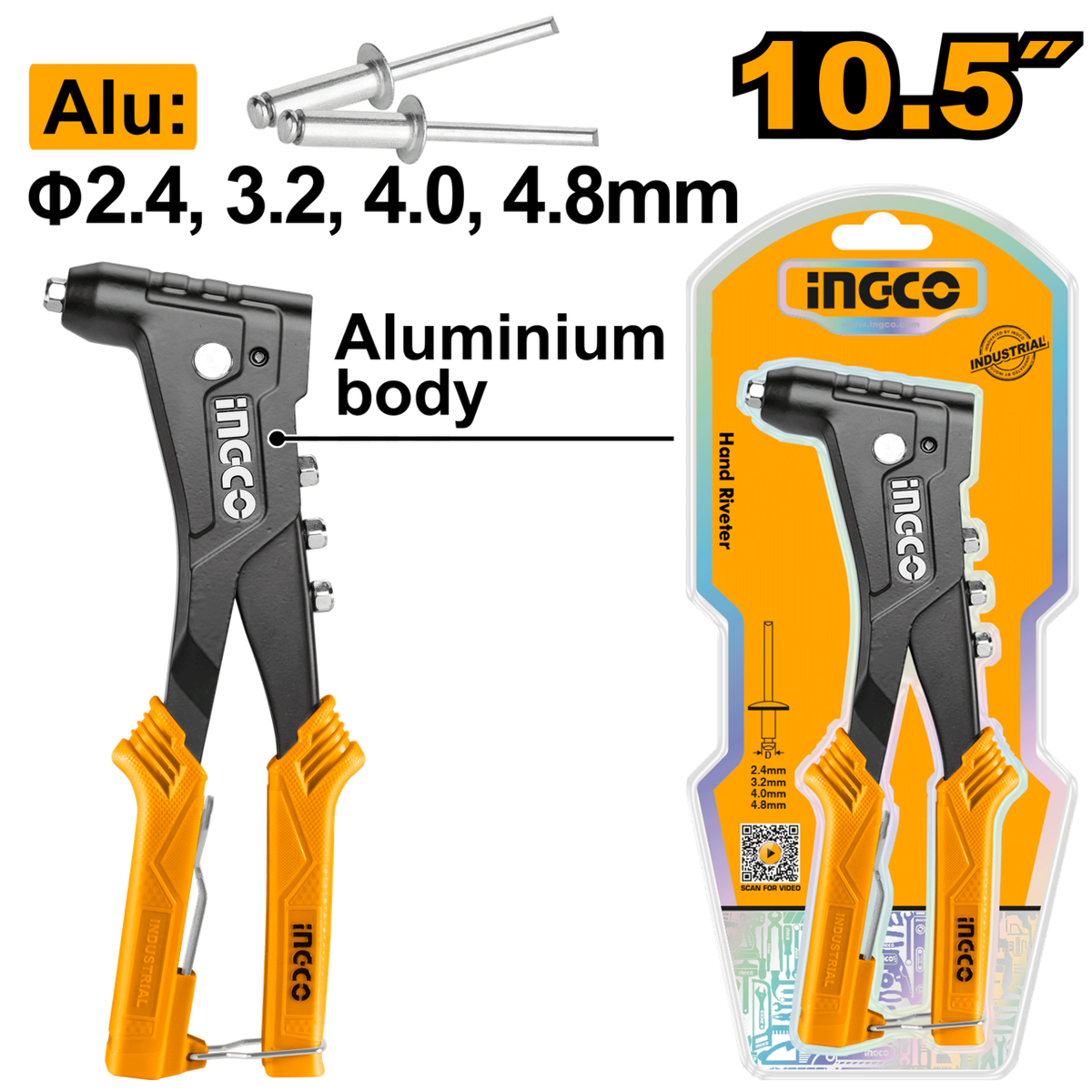 Ingco Hand Riveter 2.4mm - 4.8mm DEFAULT TITLE