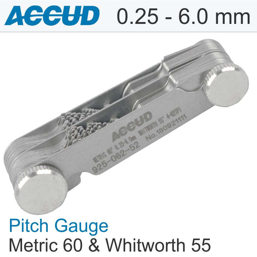 Pitch Gauge Metric 60 And Whitworth 55 0.25-6.0Mm 4-62Tpi DEFAULT TITLE