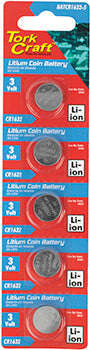 Tork Craft Cr1632 3V Lithium Coin Battery X5 Pack (Moq 20) -