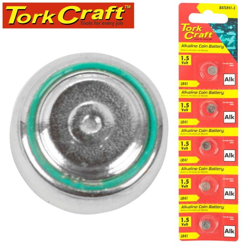 Tork Craft Lr41 Alkaline Coin Battery X5 Pack -