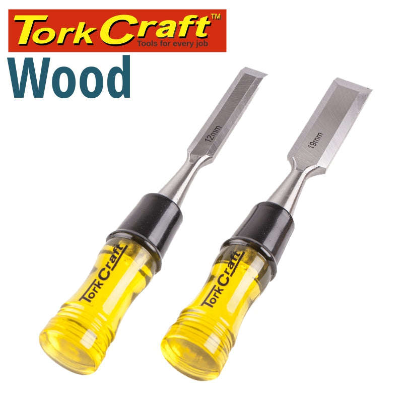 Tork Craft Wood Chisel 100Mm Blade 2Pc 12/19Mm With Pvc Handle