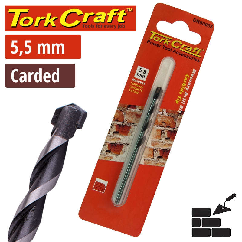 Tork Craft Drill Bit Masonry/Concrete  5.5Mm 1/Card DEFAULT TITLE
