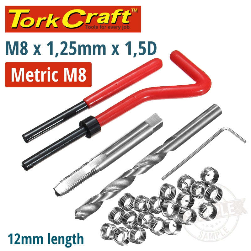 Tork Craft Thread Repair Kit 29Pc M8 X 1.25 X 1.5D Internal Thread Carded