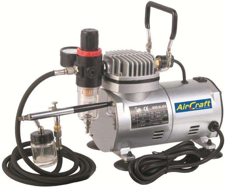 Aircraft Compressor With Airbrush Kit And Hose (As18K-2) -