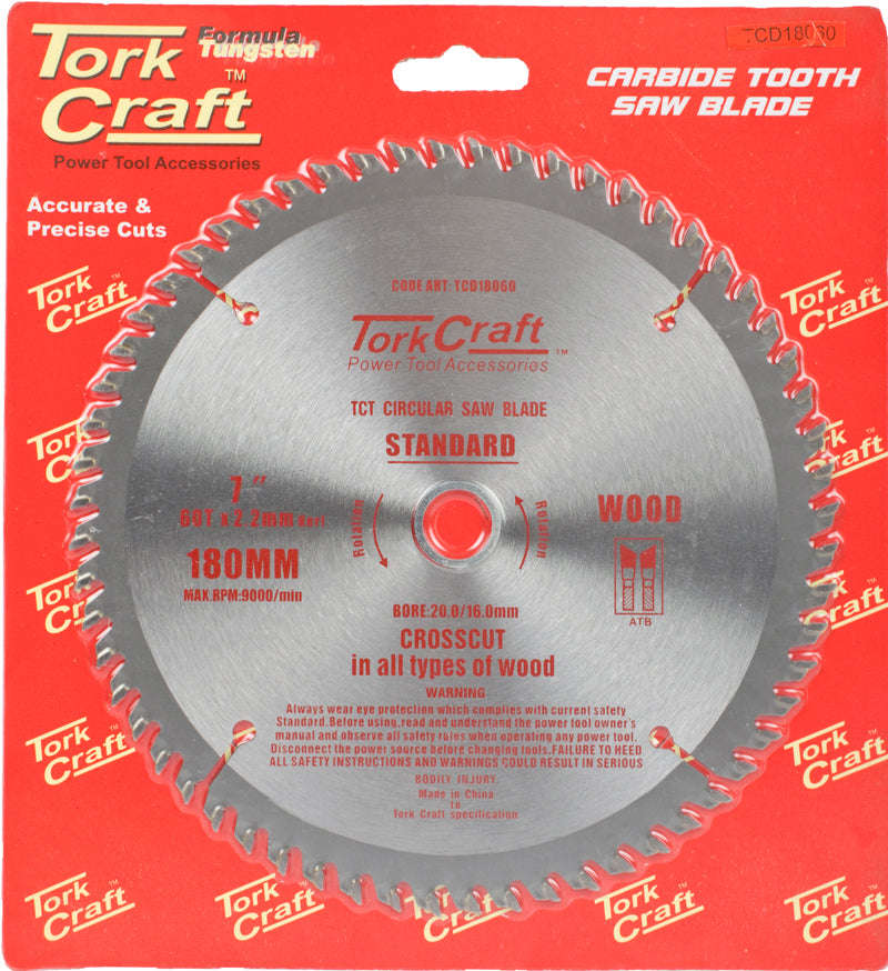 Tork Craft Blade Tct 180 X 60T 20/16 General Purpose Combination