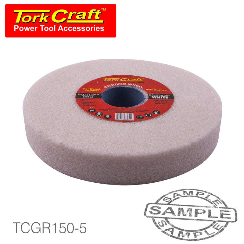 Tork Craft Grinding Wheel 150X25X32Mm White Coarse 36Gr W/Bushes For Bench Grinde DEFAULT TITLE