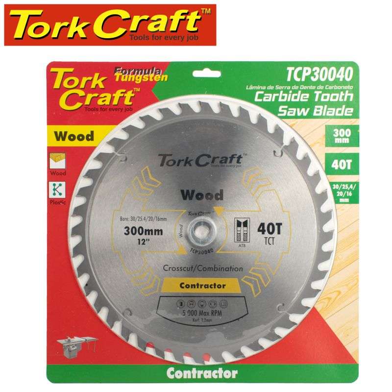 Tork Craft Blade Contractor 300 X 40T 30/1/20/16 Circular Saw Tct DEFAULT TITLE