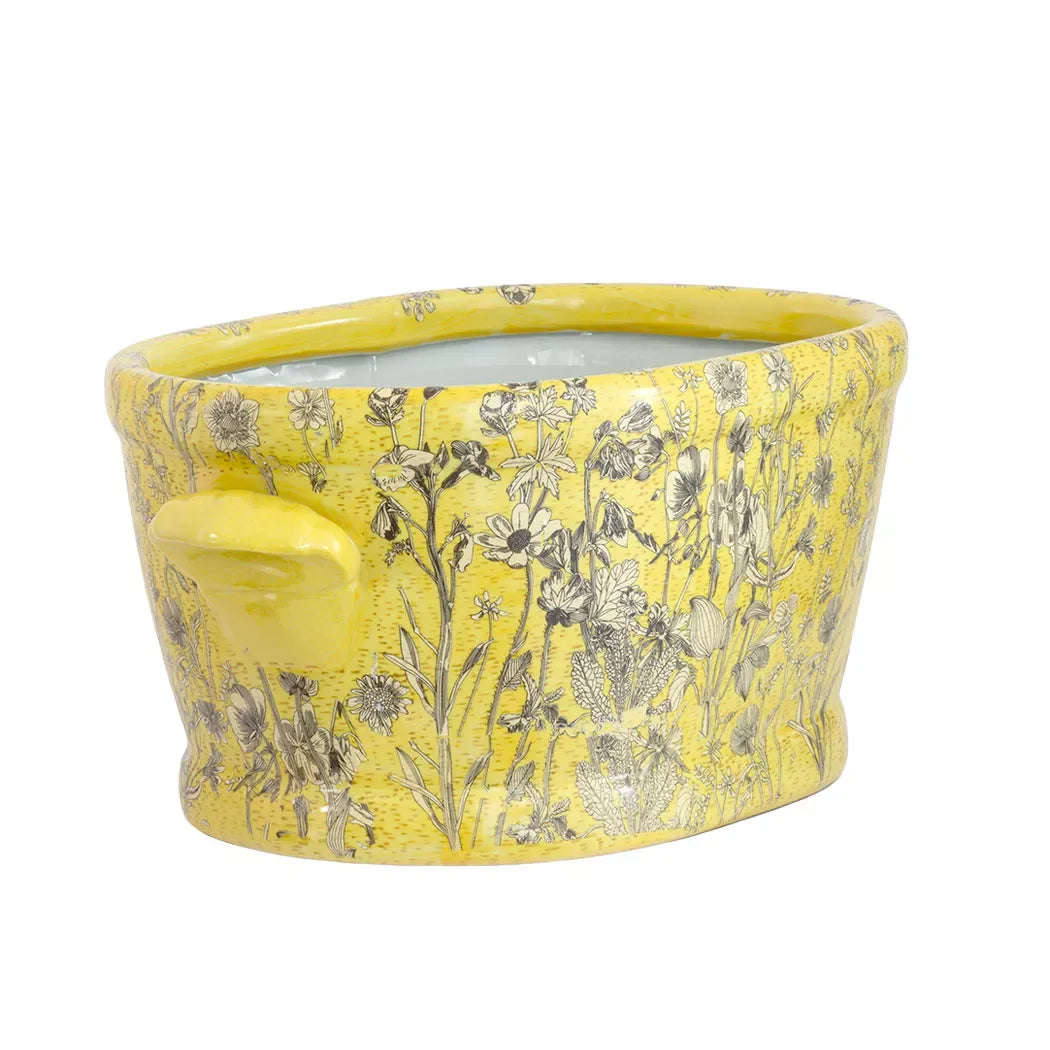 Ceramic Footbath/Planter - Yellow Fields Large