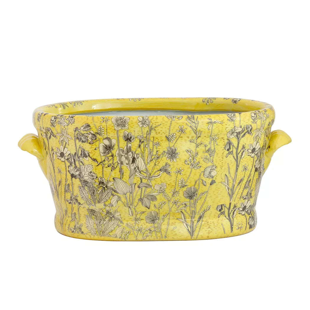 Ceramic Footbath/Planter - Yellow Fields Large