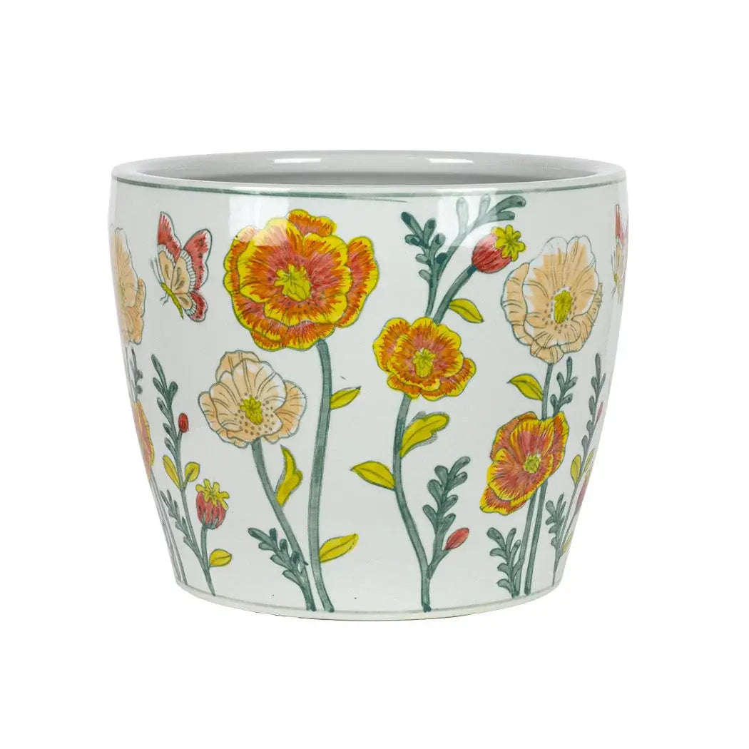 Ceramic Planter - Vivid Poppies Large