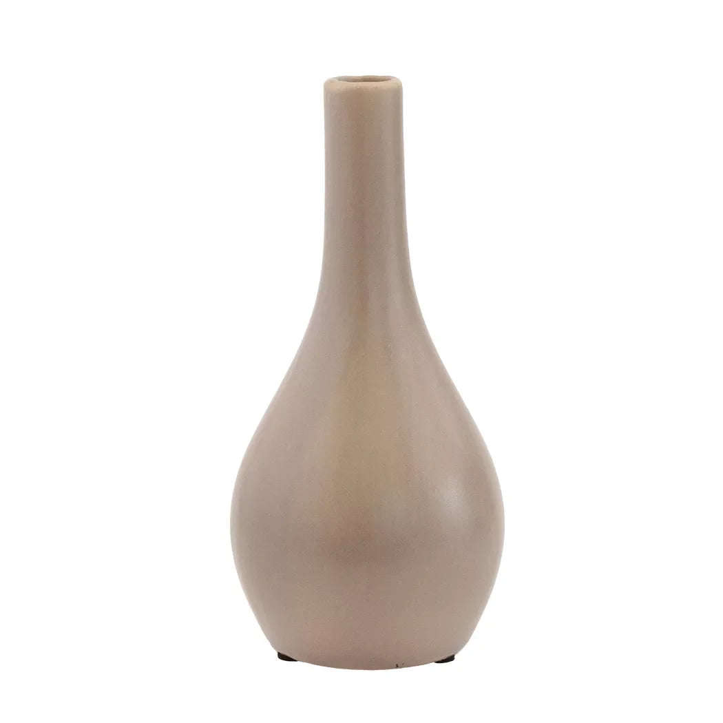 Ceramic Vase - Thin Neck Natural 18cm