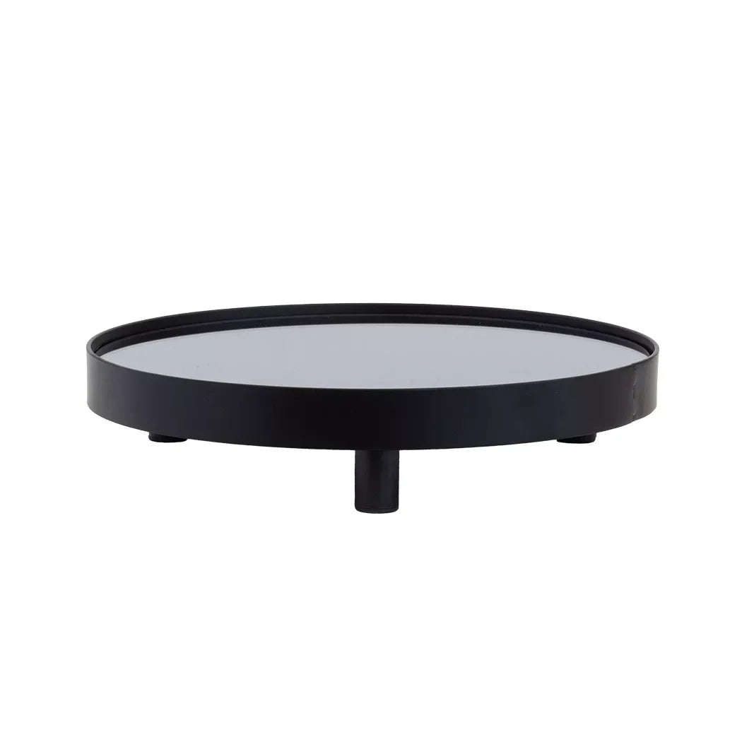 Mirror Tray - Round Black 25cm