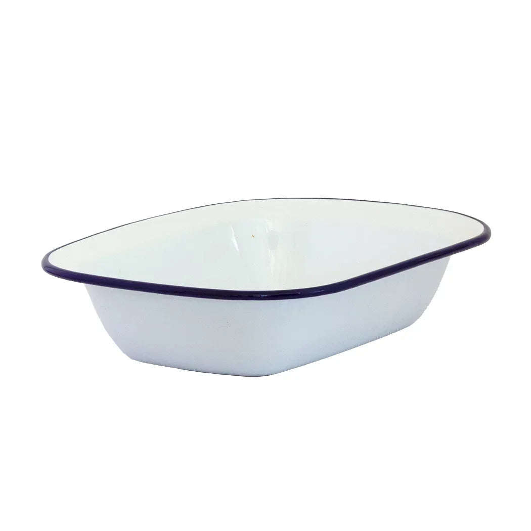 Pie Dish -Enamel Blue & White 24cm