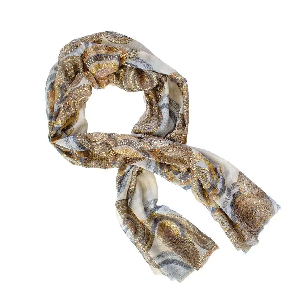 Scarf - Golden Circles Tan