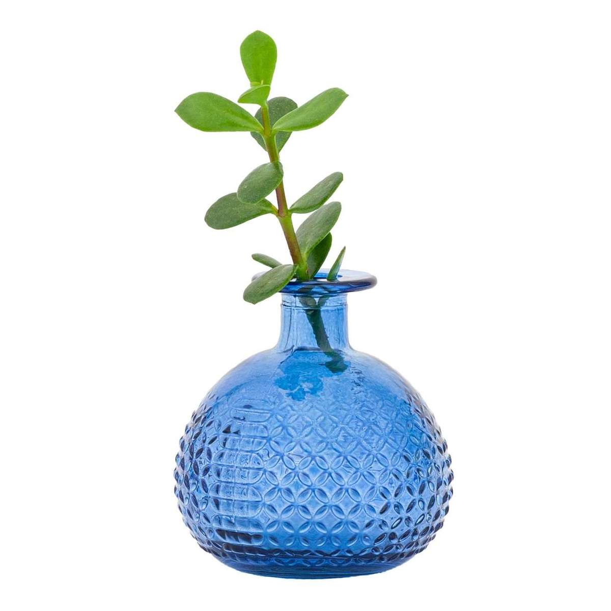Textured Vase - Blues Diamonds 12cm