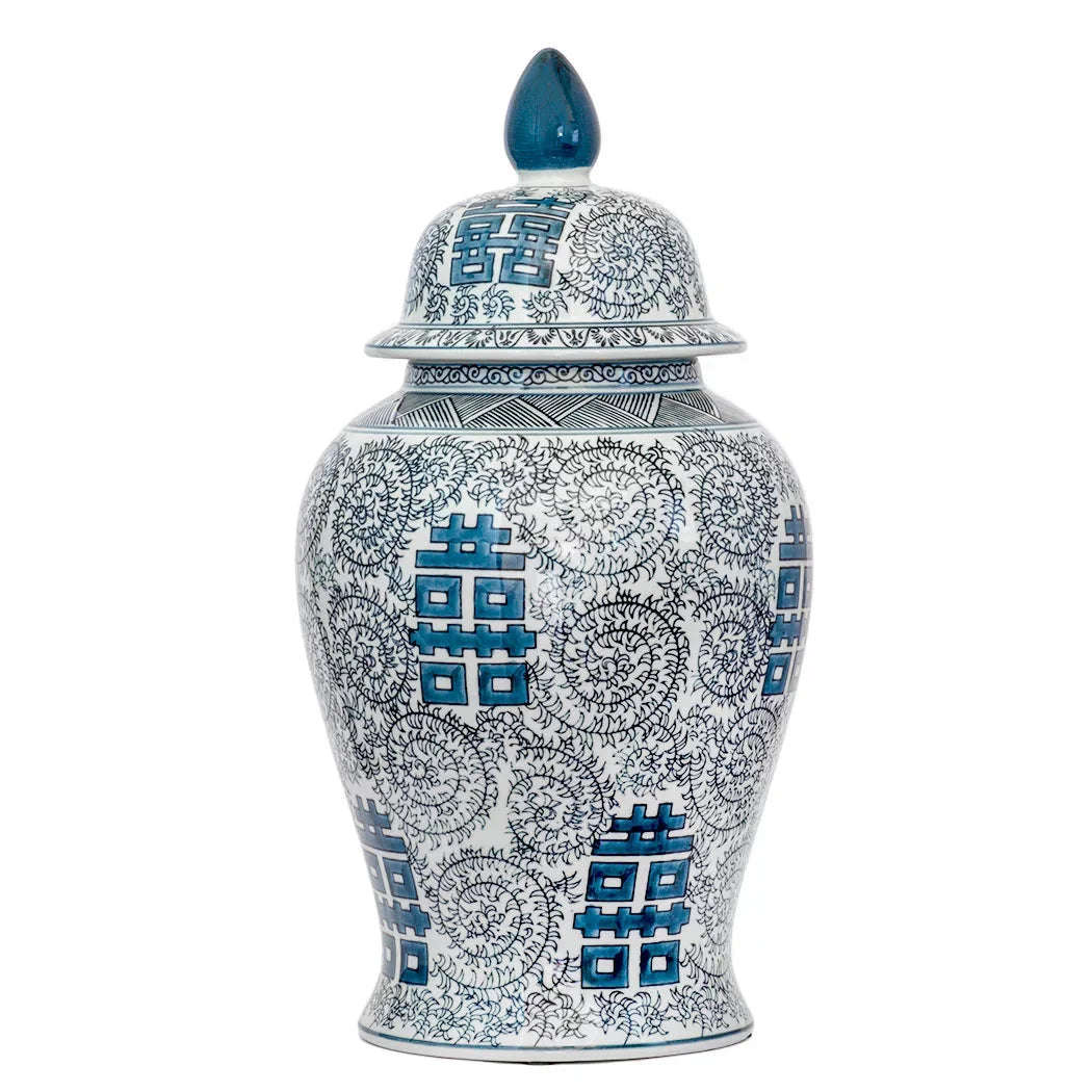 Ginger Jar - Blue & White Oriental Vines 48cm