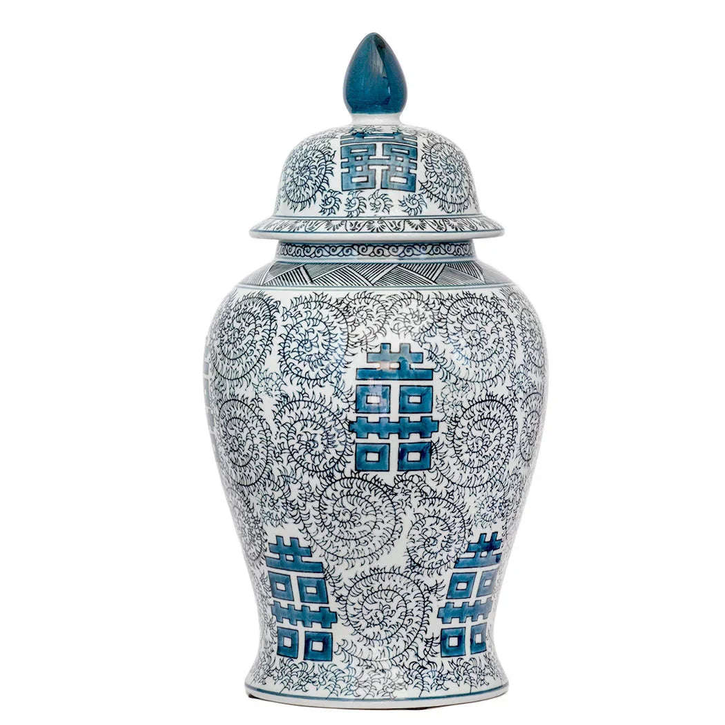Ginger Jar - Blue & White Oriental Vines 48cm