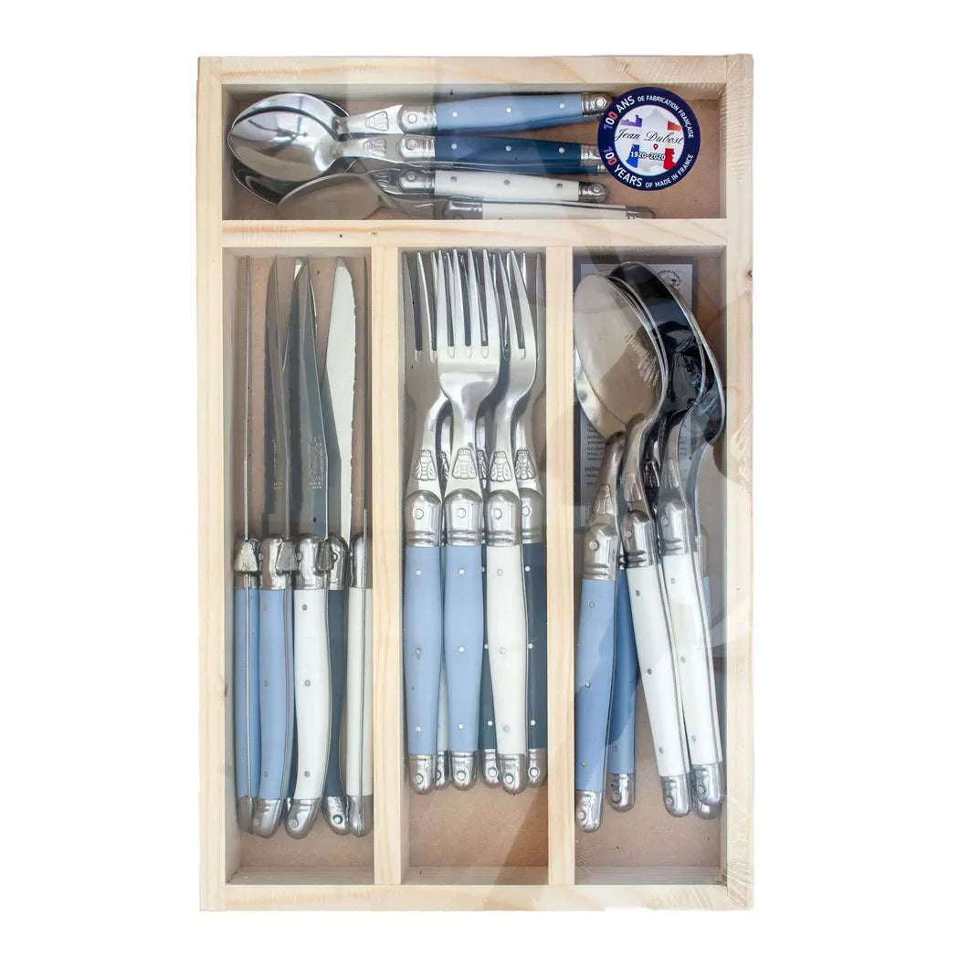 Jean Dubost Laguiole Cutlery Set of 24 - Atelier Blue