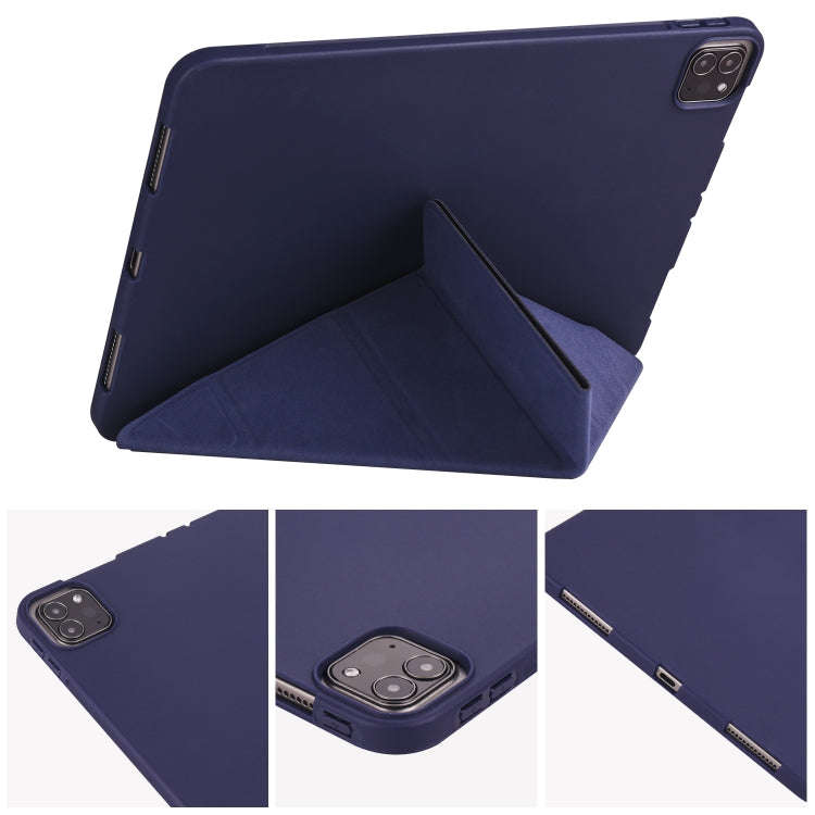 For iPad Pro 11 (2020) Multi-folding Horizontal Flip PU Leather + Shockproof Honeycomb TPU Case w...