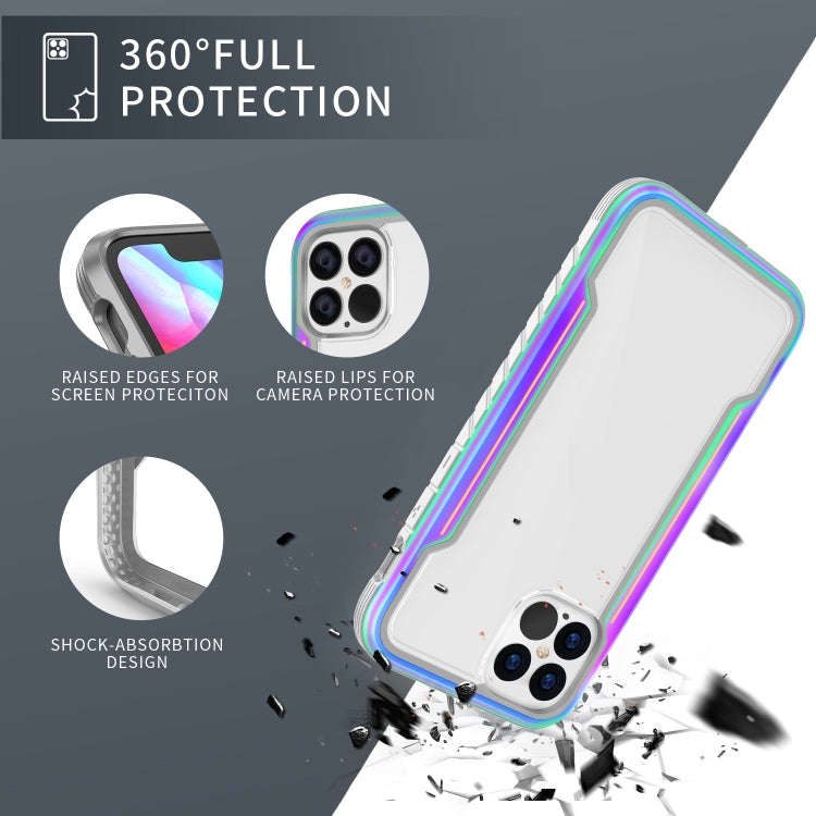 For iPhone 12 / 12 Pro Armor Metal Clear PC + TPU Shockproof Case(Colorful)