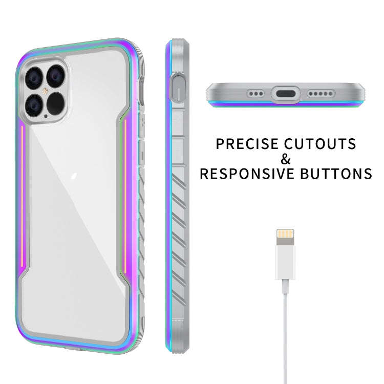 For iPhone 12 / 12 Pro Armor Metal Clear PC + TPU Shockproof Case(Colorful)