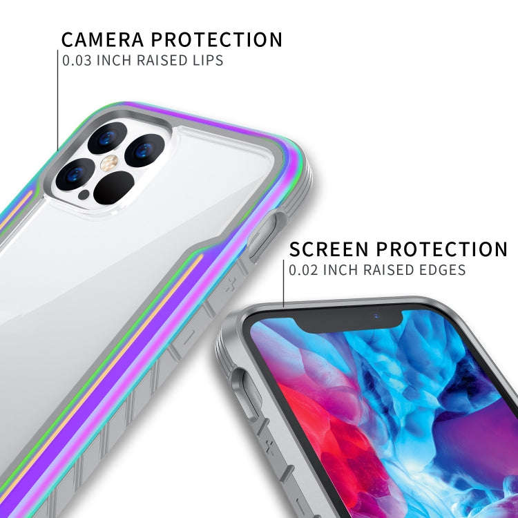 For iPhone 12 / 12 Pro Armor Metal Clear PC + TPU Shockproof Case(Colorful)