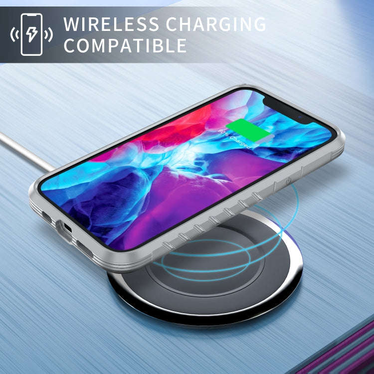 For iPhone 12 / 12 Pro Armor Metal Clear PC + TPU Shockproof Case(Colorful)