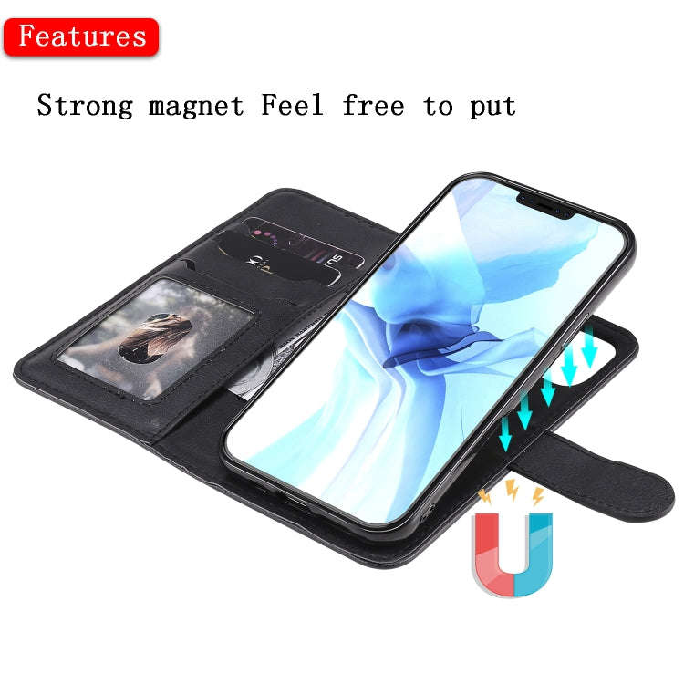 For iPhone 12 / 12 Pro 2 in 1 Solid Color Detachable PU Leather Case with Card Slots & Magnetic H...
