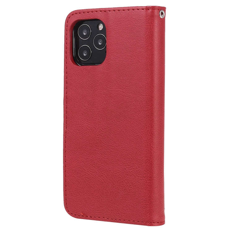 For iPhone 12 / 12 Pro 2 in 1 Solid Color Detachable PU Leather Case with Card Slots & Magnetic H...