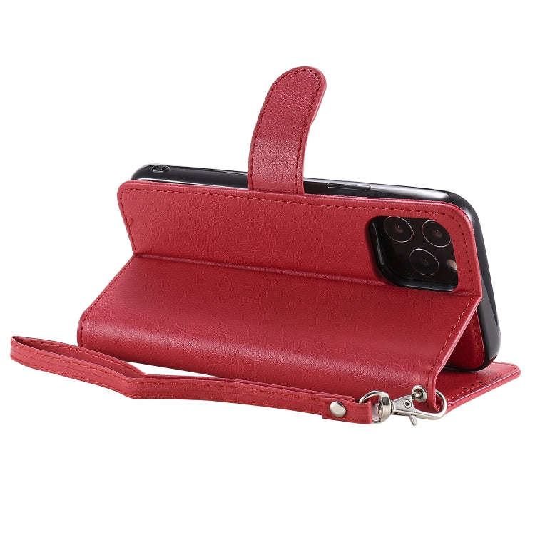 For iPhone 12 / 12 Pro 2 in 1 Solid Color Detachable PU Leather Case with Card Slots & Magnetic H...