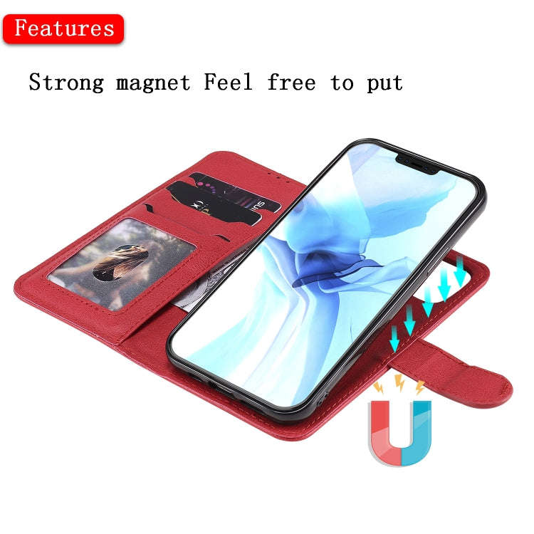 For iPhone 12 / 12 Pro 2 in 1 Solid Color Detachable PU Leather Case with Card Slots & Magnetic H...