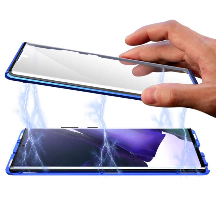 For Samsung Galaxy Note20 Ultra Shockproof Double-sided Tempered Glass Magnetic Attraction Case w...