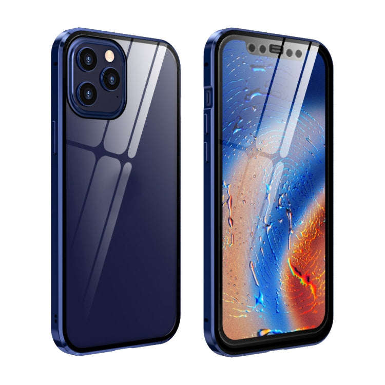 Double Sides Tempered Glass Magnetic Adsorption Metal Frame HD Screen Case For iPhone 12 Pro Max(...