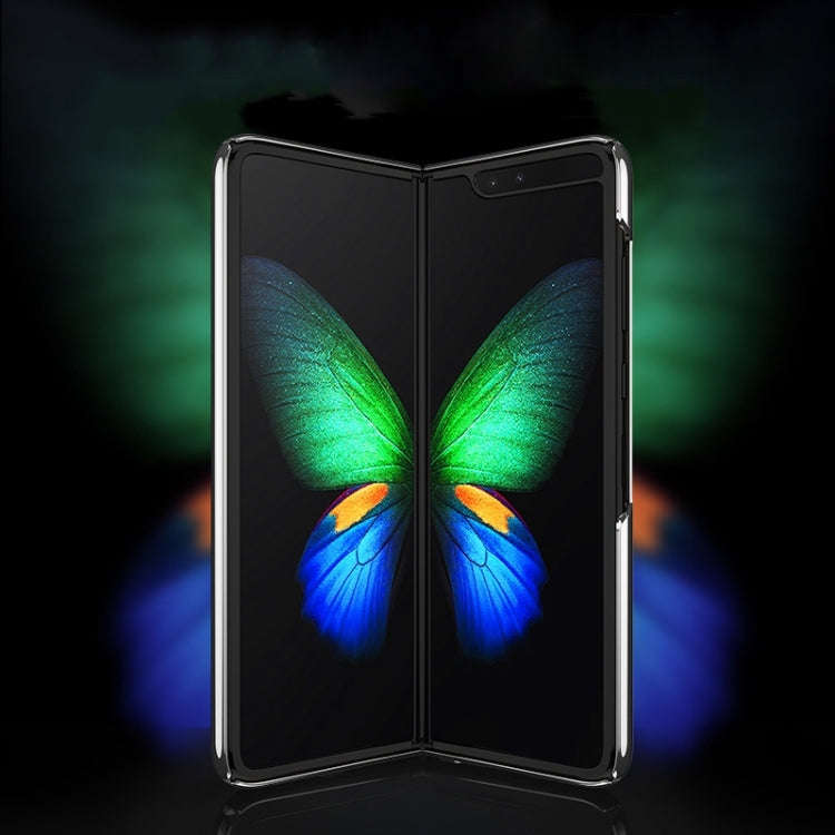 For Samsung Galaxy Z Fold2 GKK Electroplating Painted Glass Case(Woven Black Pattern)