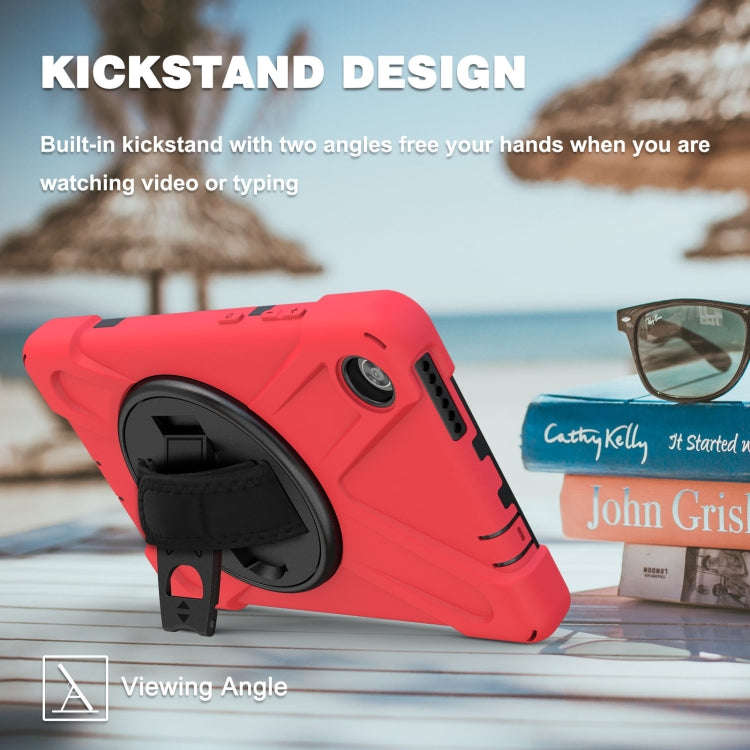 For Lenovo Tab M8 Shockproof Colorful Silicone + PC Protective Case with Holder & Hand Grip Strap...