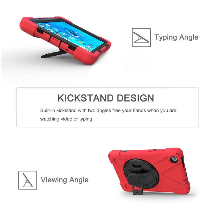 For Lenovo Tab M8 Shockproof Colorful Silicone + PC Protective Case with Holder & Hand Grip Strap...